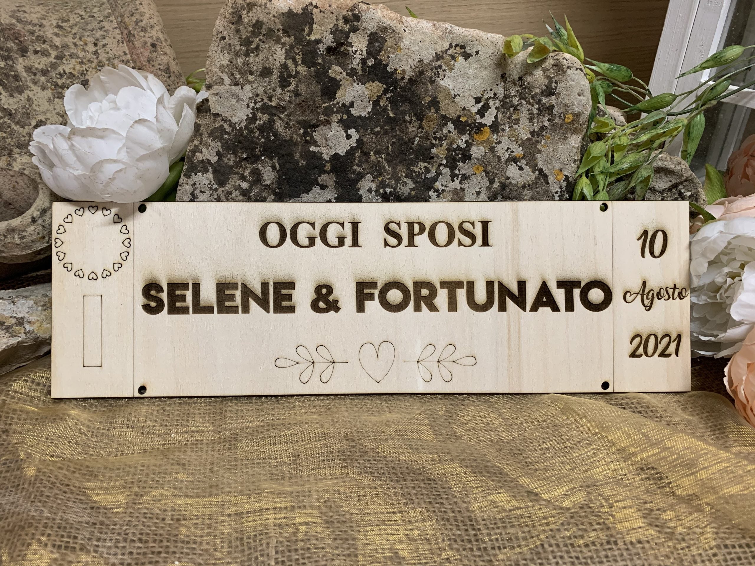 Targa Auto matrimonio personalizzata