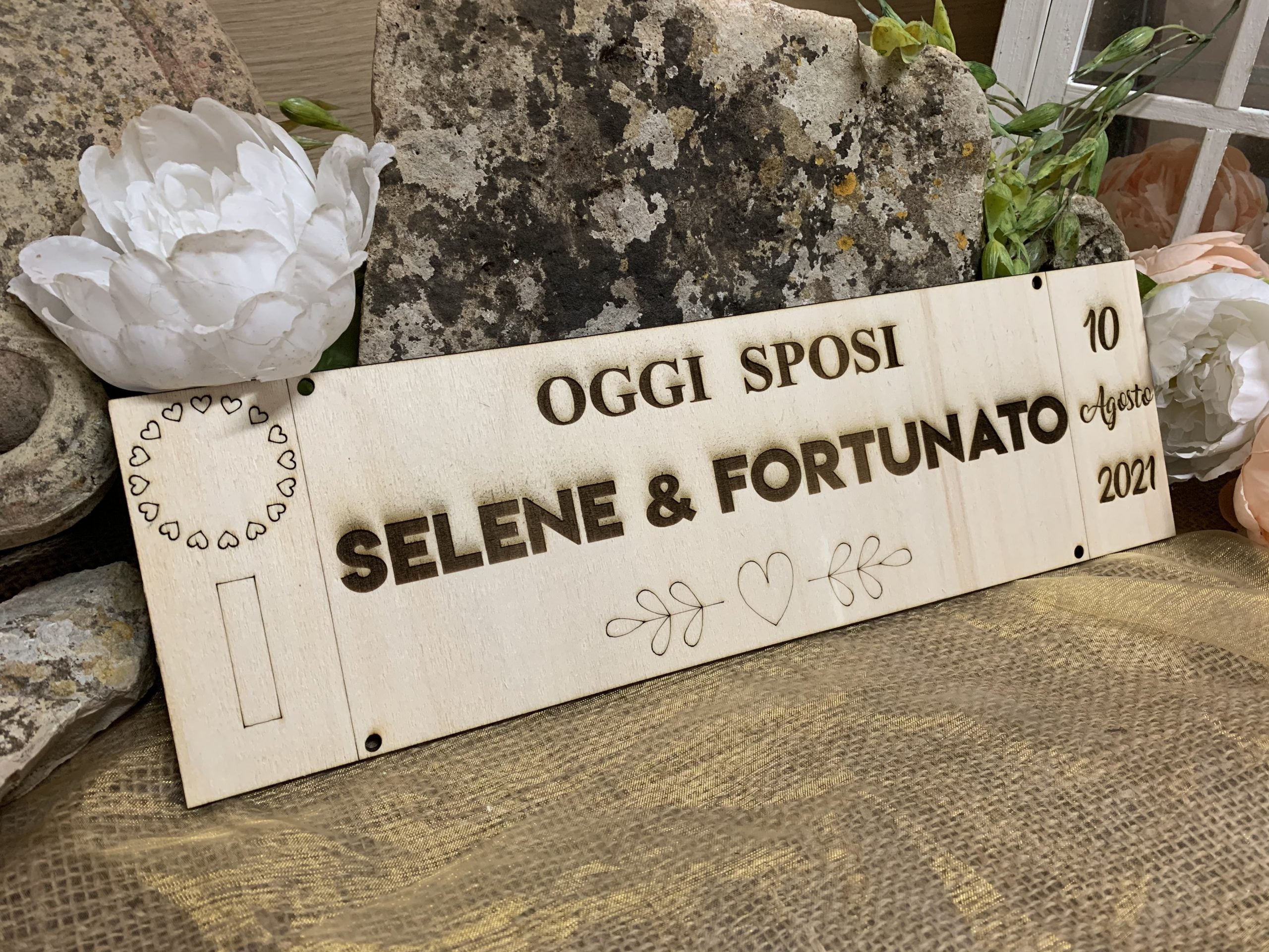 Targa Auto matrimonio personalizzata 2