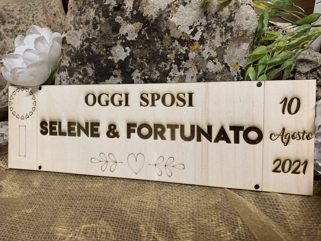 Targa Auto matrimonio personalizzata