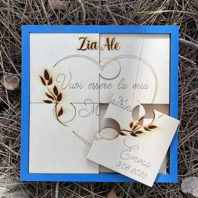 Targa Puzzle Madrina con messaggio personalizzabile Idea's Cottage