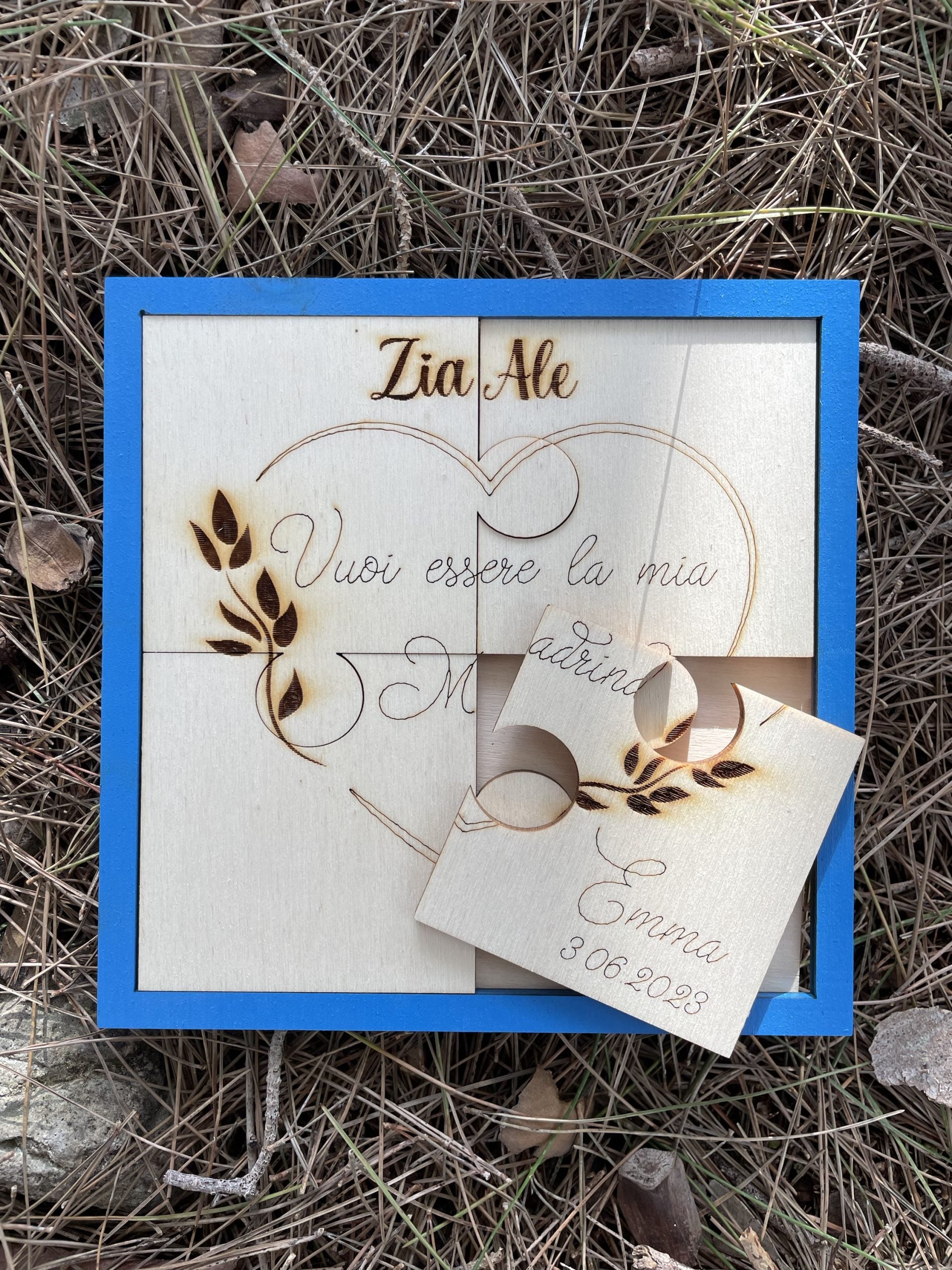 Targa Puzzle Madrina con messaggio personalizzabile Idea's Cottage