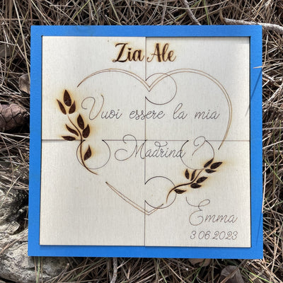 Targa Puzzle Madrina con messaggio personalizzabile Idea's Cottage