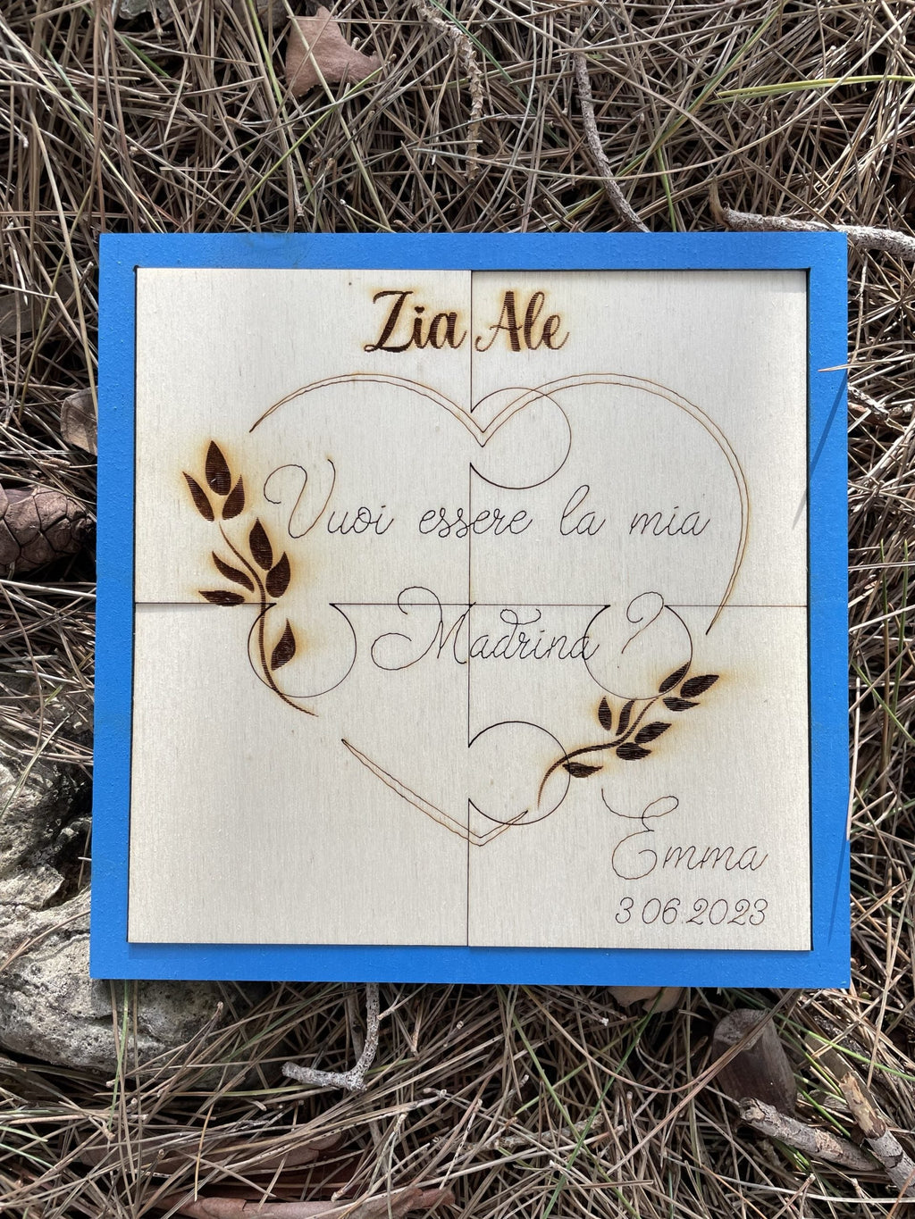 Targa Puzzle Madrina con messaggio personalizzabile Idea's Cottage