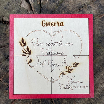 Targa Puzzle Testimone con messaggio personalizzabile Idea's Cottage