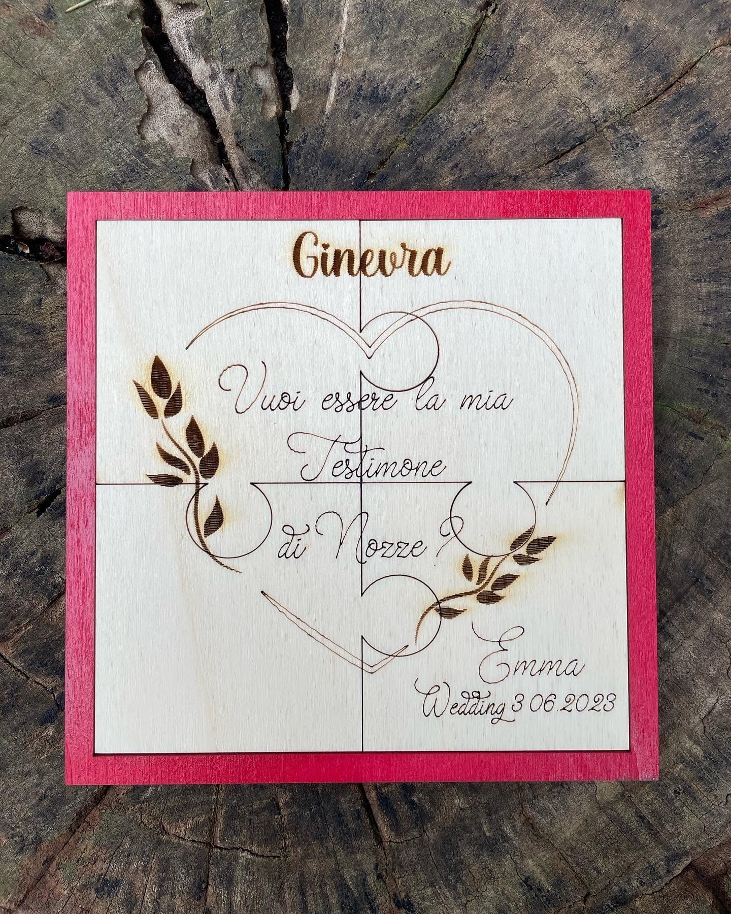 Targa Puzzle Testimone con messaggio personalizzabile Idea's Cottage