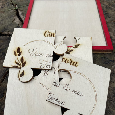 Targa Puzzle Testimone con messaggio personalizzabile Idea's Cottage
