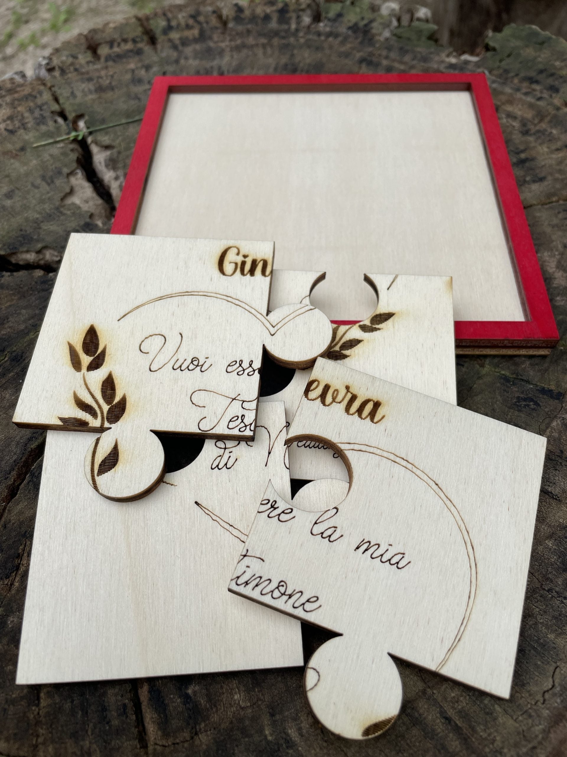 Targa Puzzle Testimone con messaggio personalizzabile Idea's Cottage