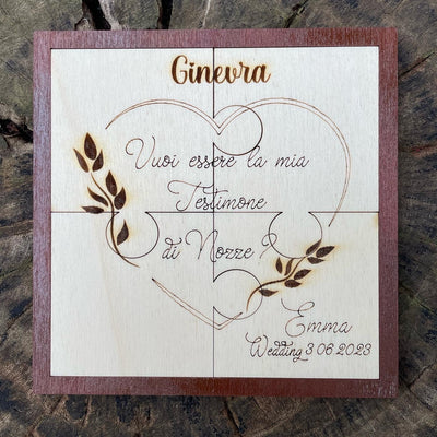 Targa Puzzle Testimone con messaggio personalizzabile Idea's Cottage