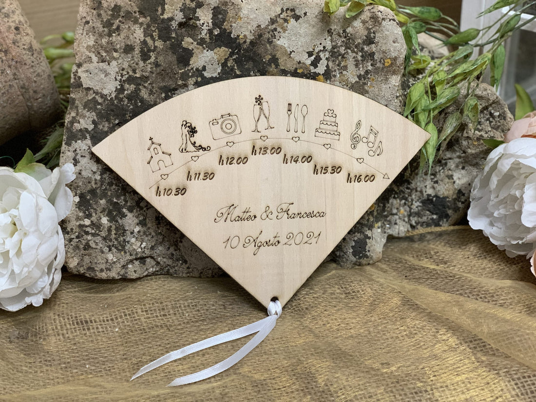 Ventaglio matrimonio in legno timeline