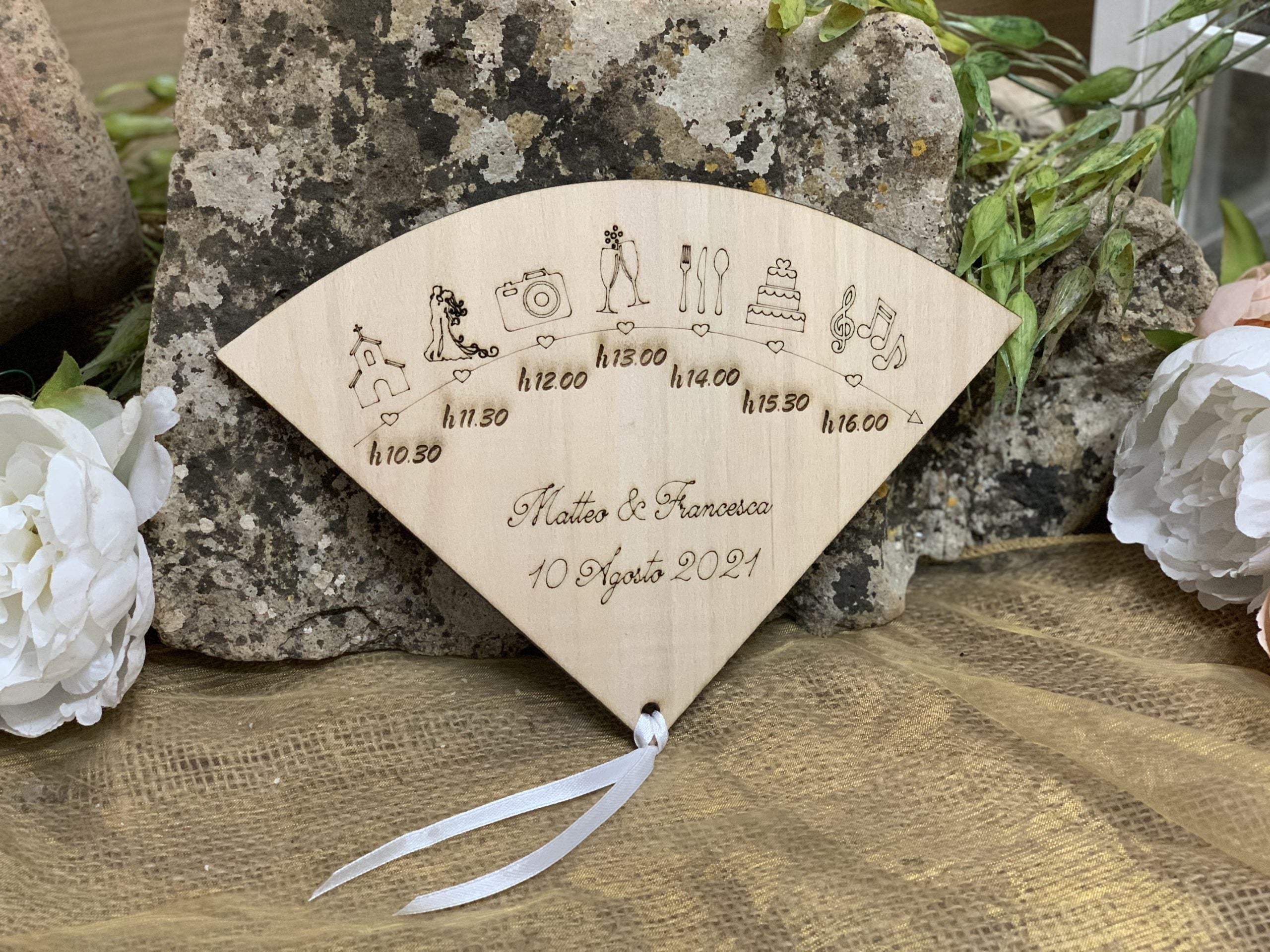 Ventaglio matrimonio in legno timeline