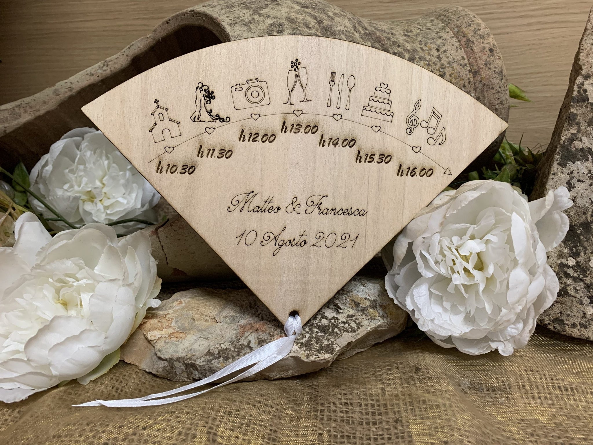 Ventaglio matrimonio in legno timeline 2