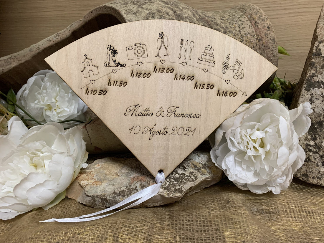 Ventaglio matrimonio in legno timeline