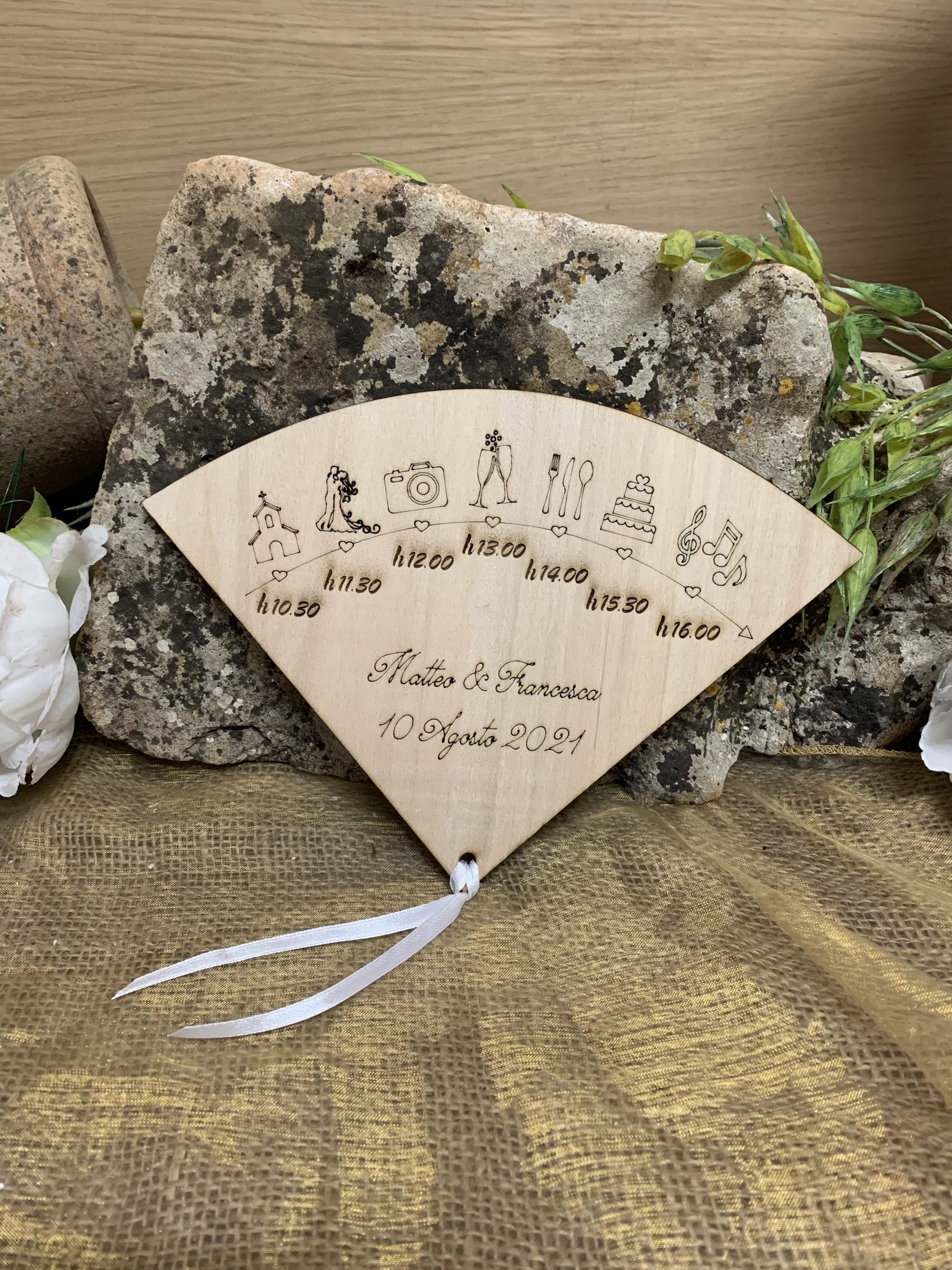 Ventaglio matrimonio in legno timeline 3