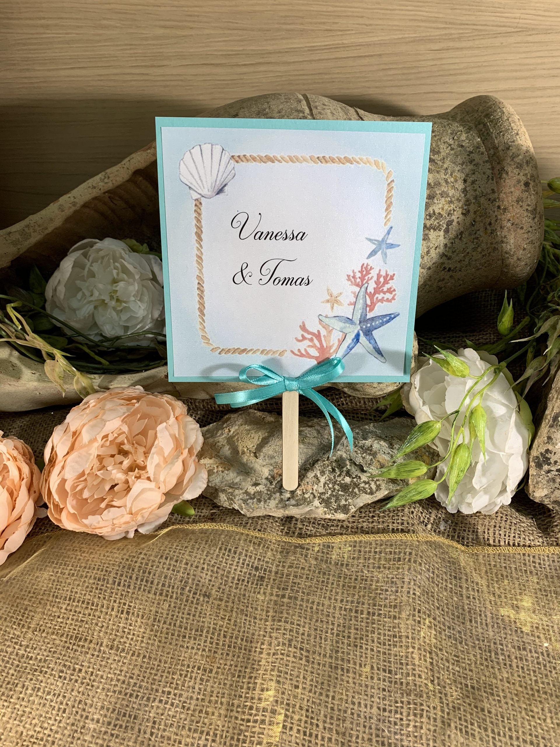 Ventaglio matrimonio tema mare tiffany 2
