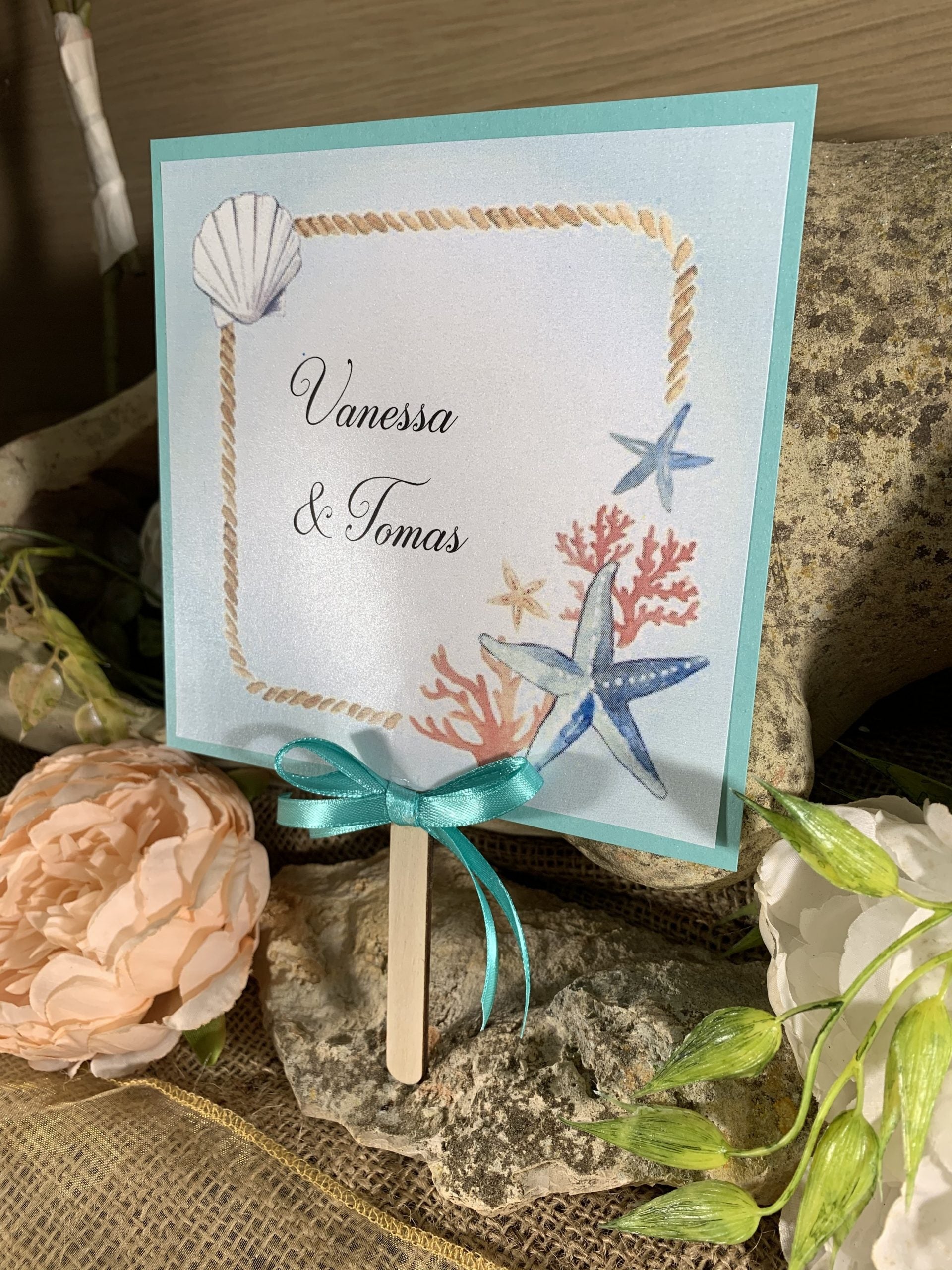 Ventaglio matrimonio tema mare tiffany 3