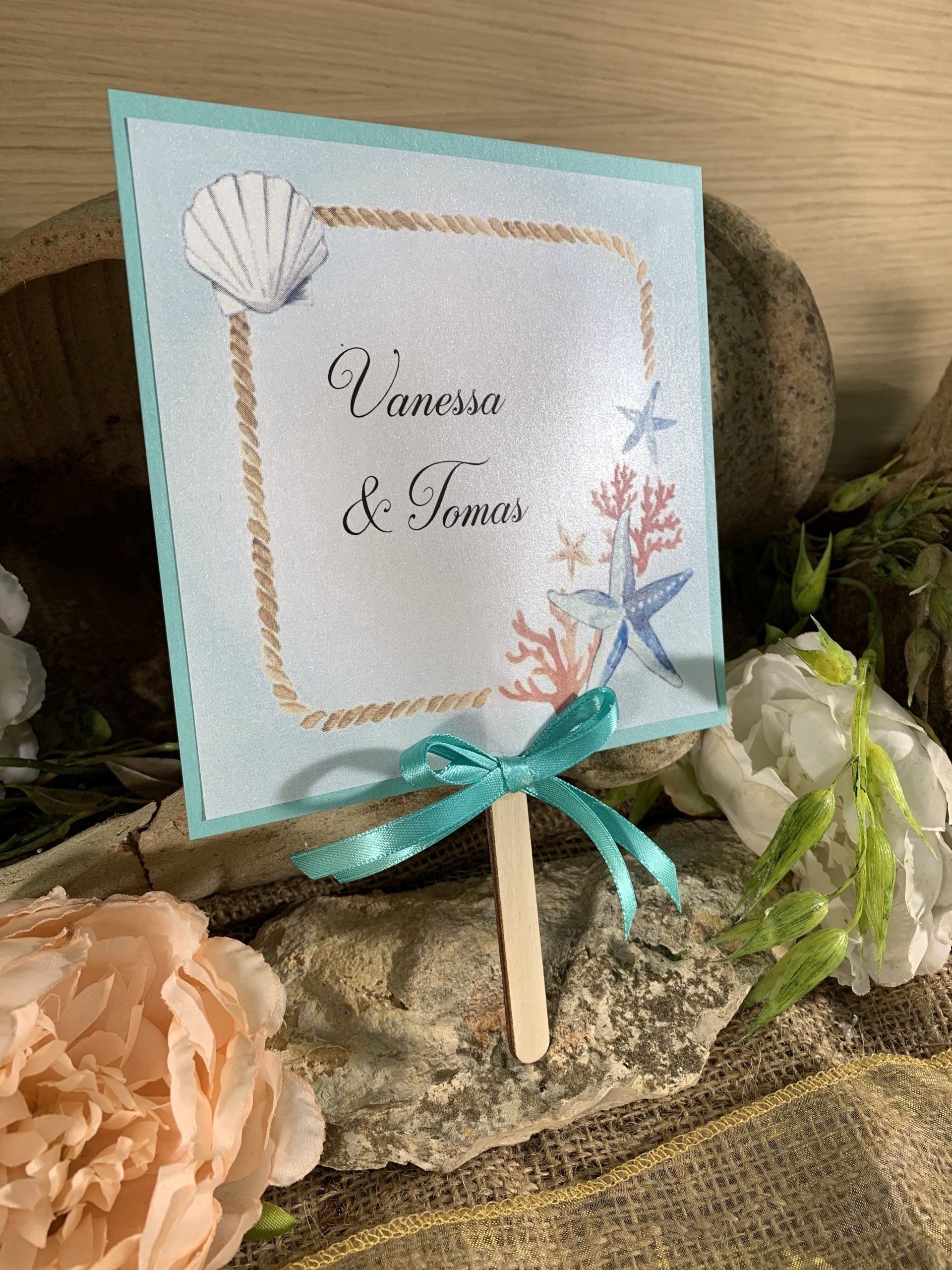 Ventaglio matrimonio tema mare tiffany 4