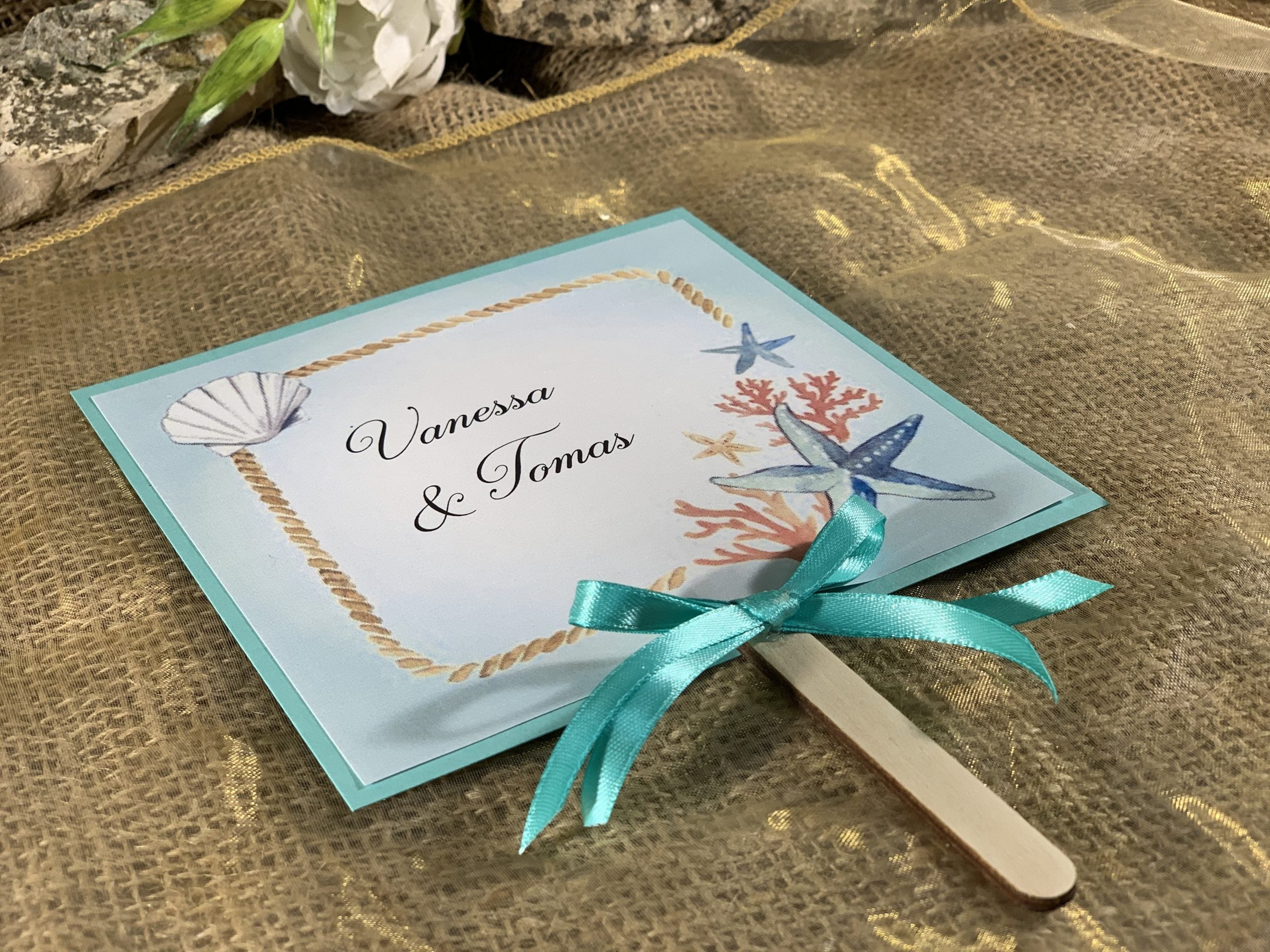 Ventaglio matrimonio tema mare tiffany 5