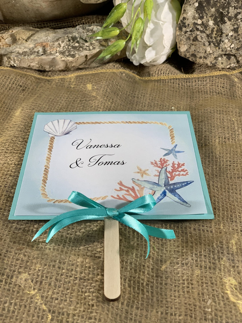 Ventaglio matrimonio tema mare tiffany 6