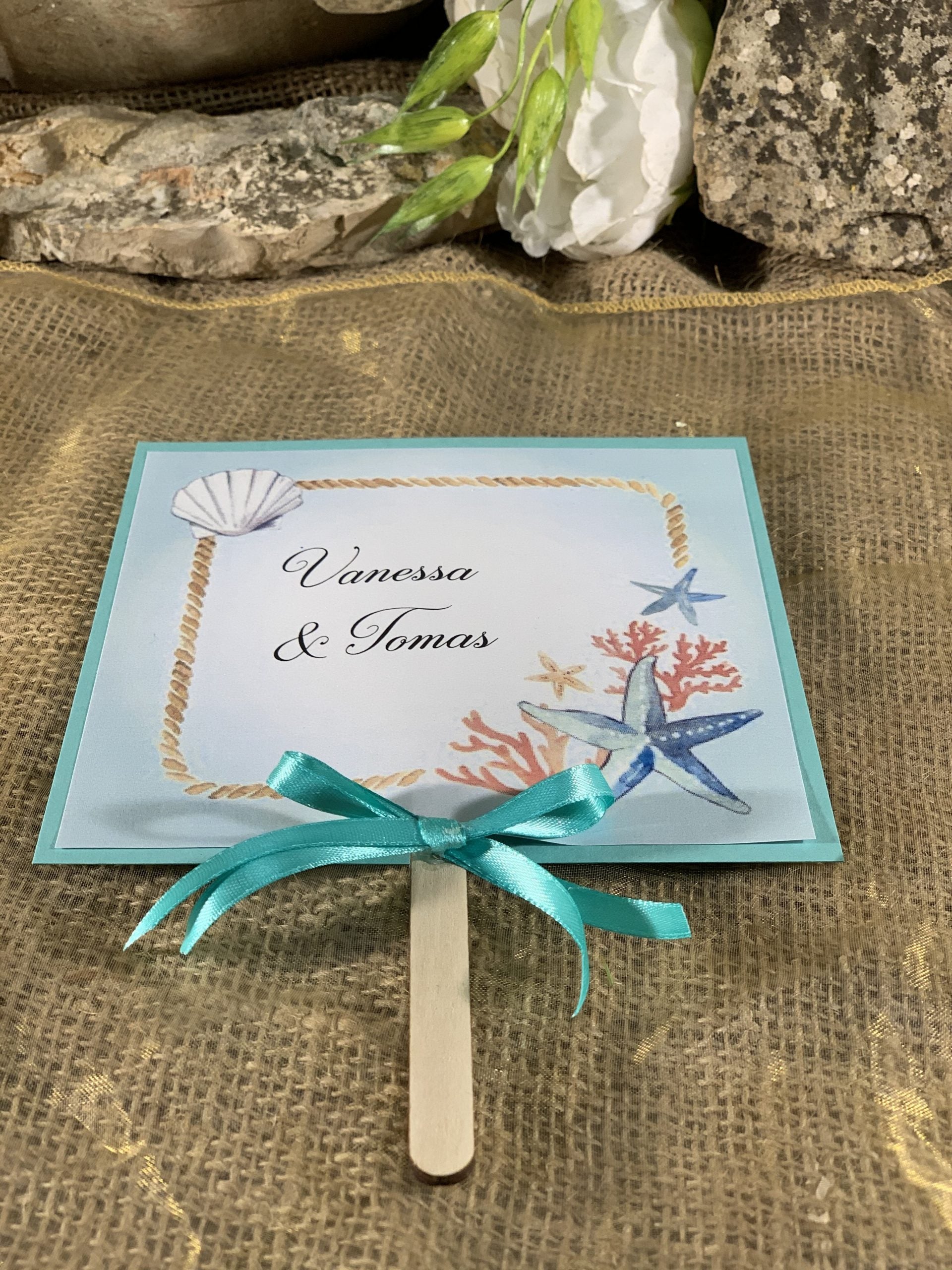 Ventaglio matrimonio tema mare tiffany 6