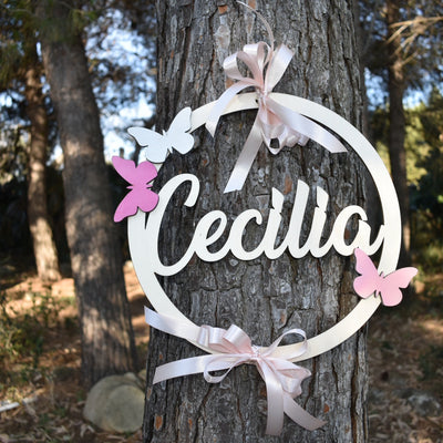 Fiocco Nascita Personalizzato con nome in legno Idea's Cottage