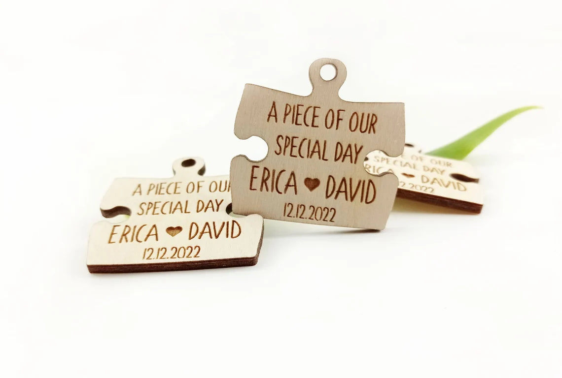 Tag bomboniere personalizzato puzzle Idea's Cottage