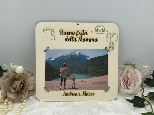 Quadretto portafoto personalizzato con nomi regalo per la festa della Mamma Idea's Cottage