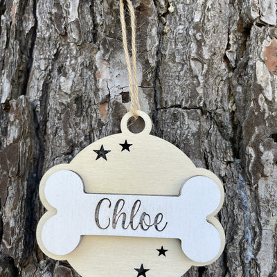 Pallina di Natale in legno personalizzabile con un nome per i nostri amici animali Idea's Cottage
