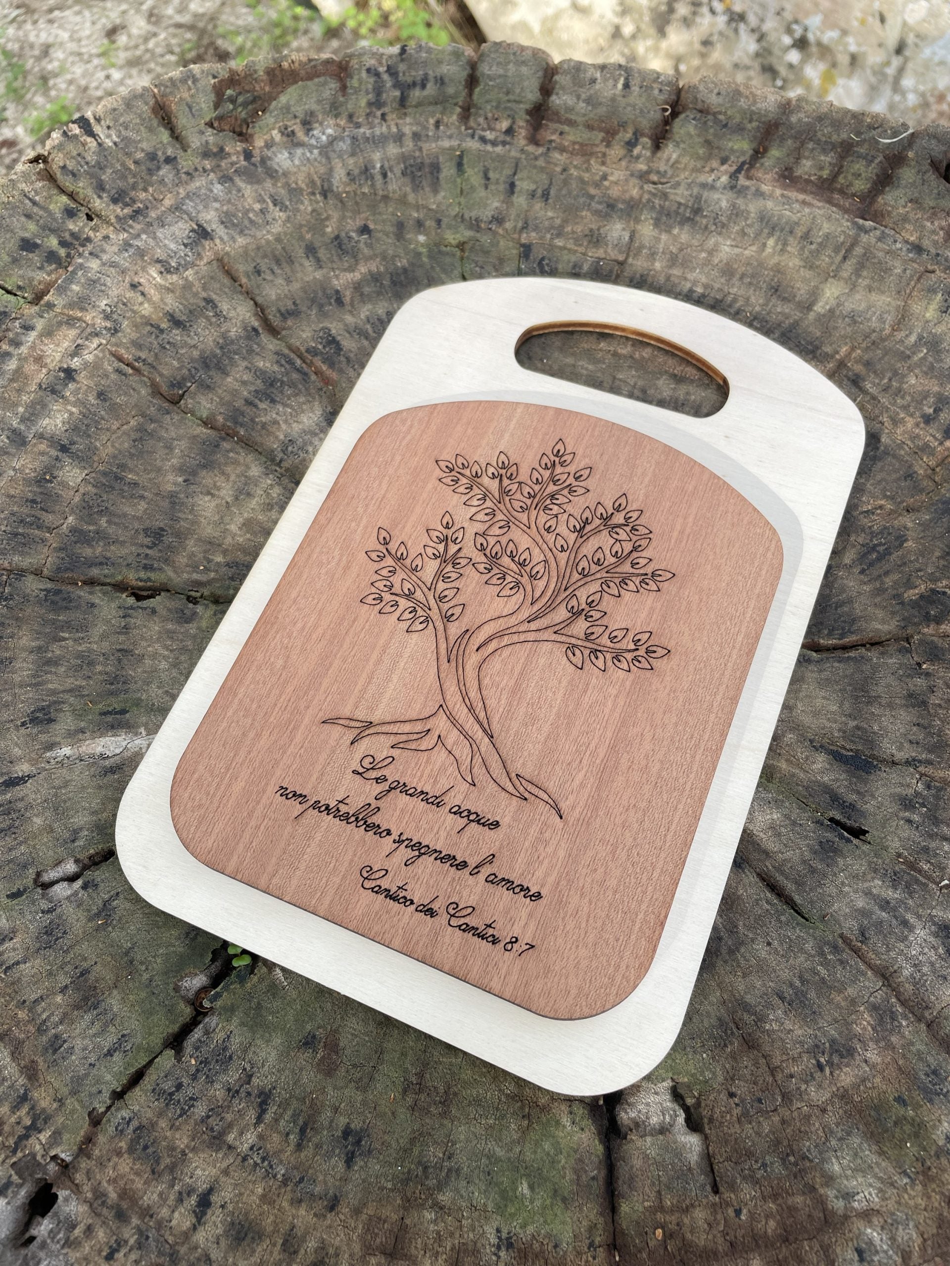 Bomboniera Tagliere Ulivo tema Natura Idea's Cottage