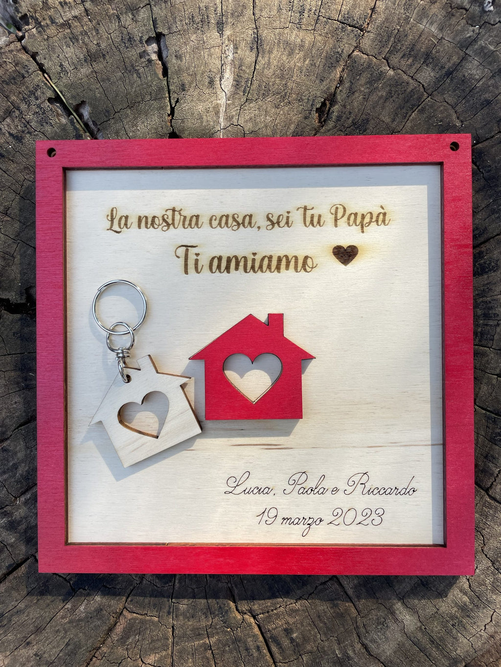 Quadretto personalizzato con dedica e portachiavi casetta Idea's Cottage