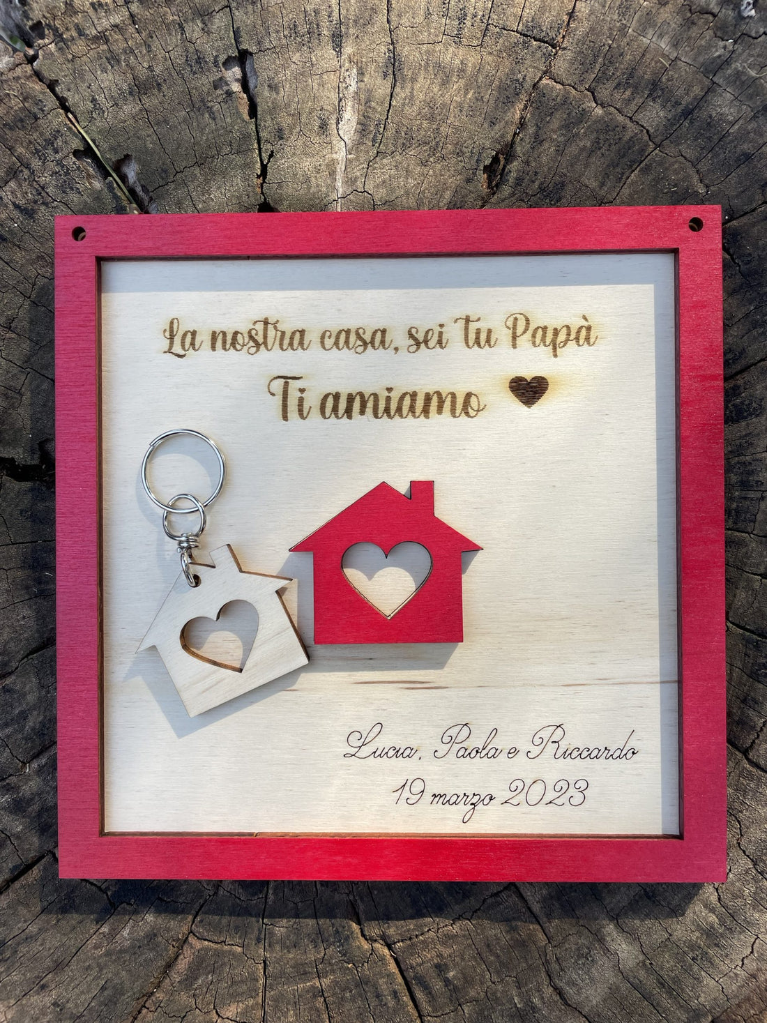 Quadretto personalizzato con dedica e portachiavi casetta Idea's Cottage