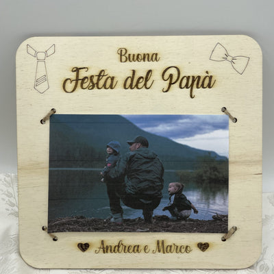 Quadretto portafoto personalizzato con nomi regalo per la festa del Papà Idea's Cottage