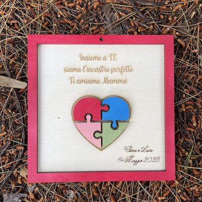 Quadretto personalizzato con dedica  e cuore puzzle Idea's Cottage