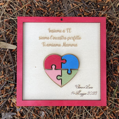 Quadretto personalizzato con dedica  e cuore puzzle Idea's Cottage