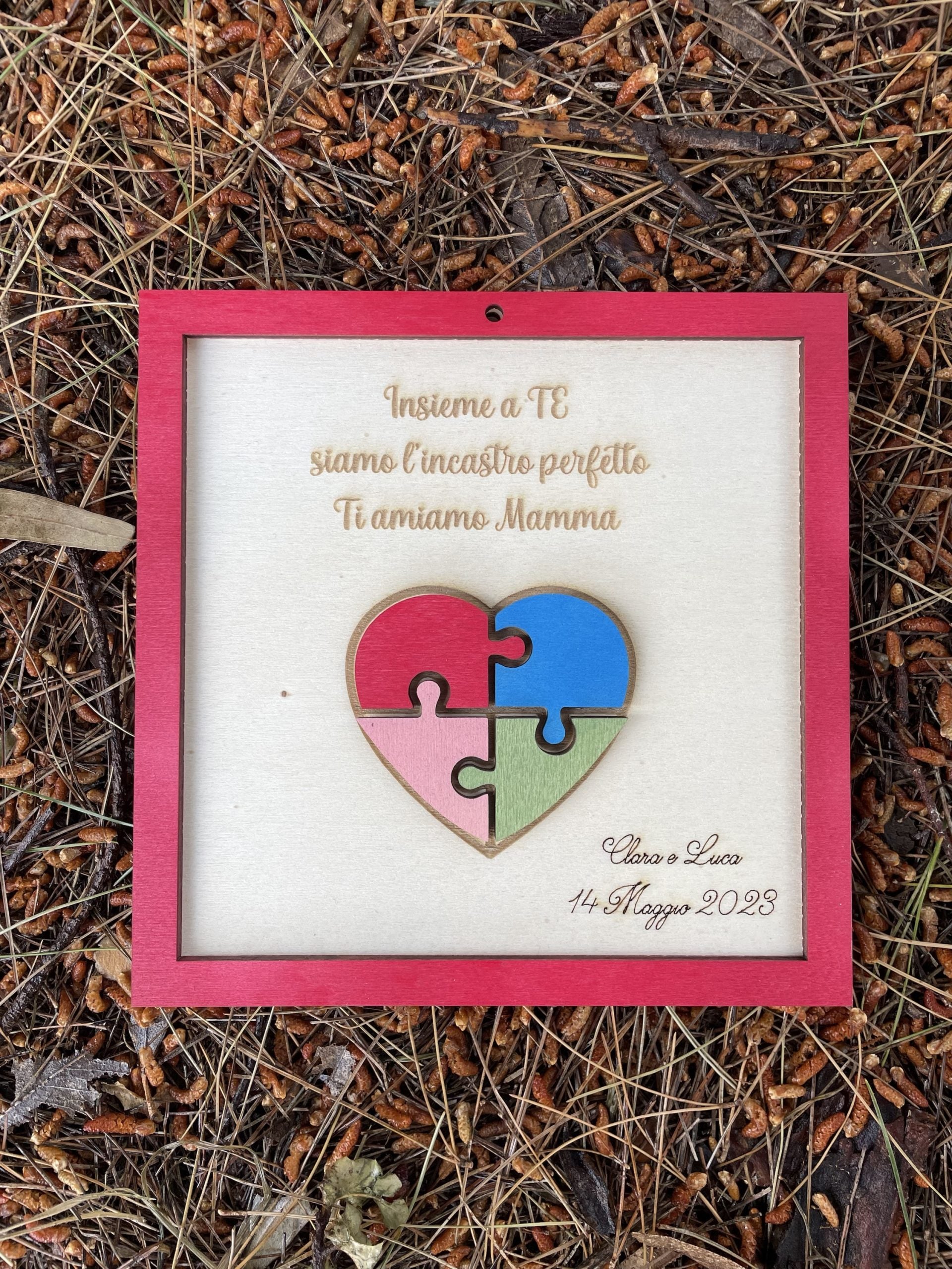 Quadretto personalizzato con dedica  e cuore puzzle Idea's Cottage