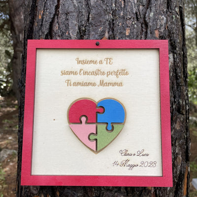 Quadretto personalizzato con dedica  e cuore puzzle Idea's Cottage