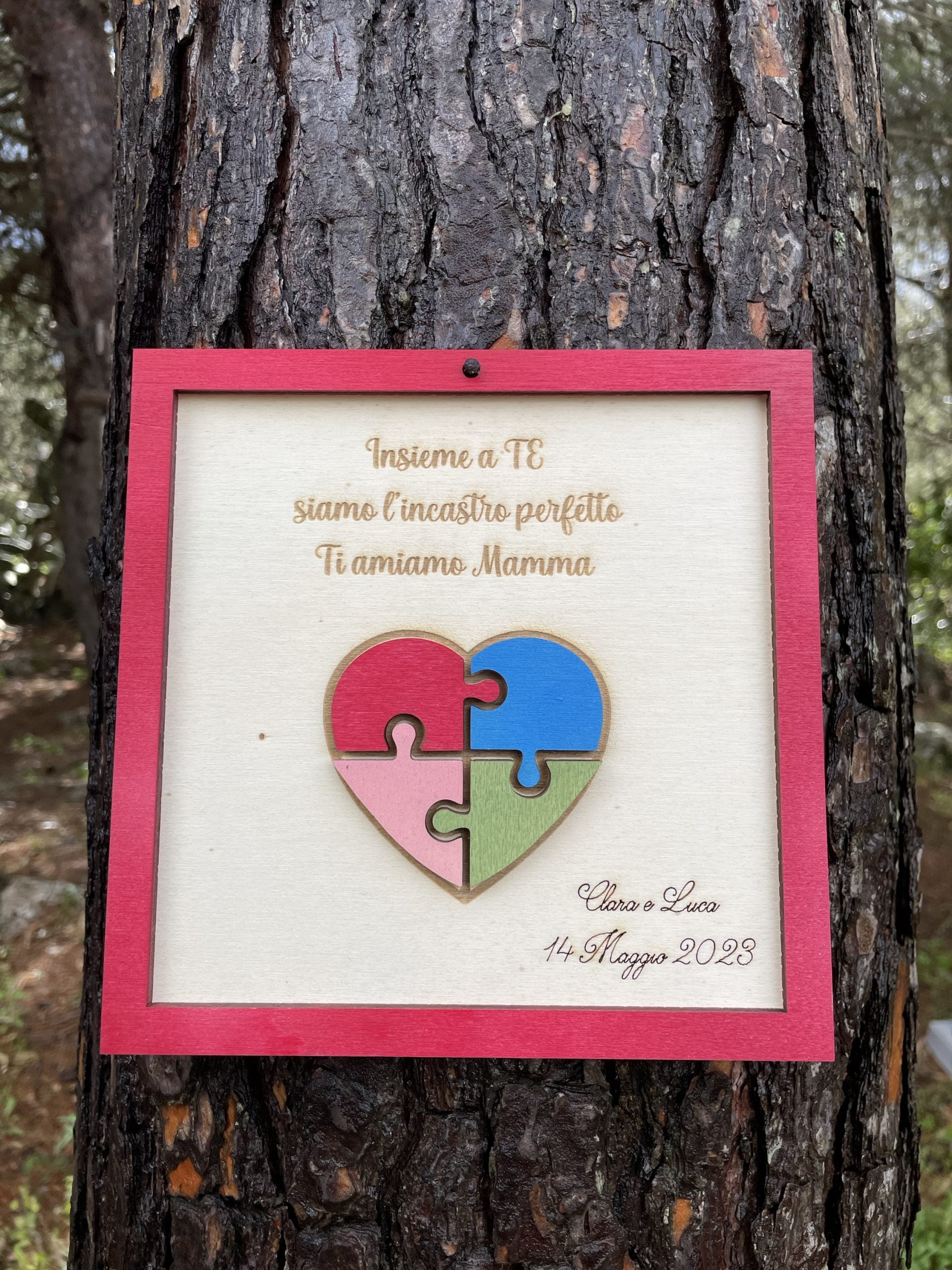 Quadretto personalizzato con dedica  e cuore puzzle Idea's Cottage