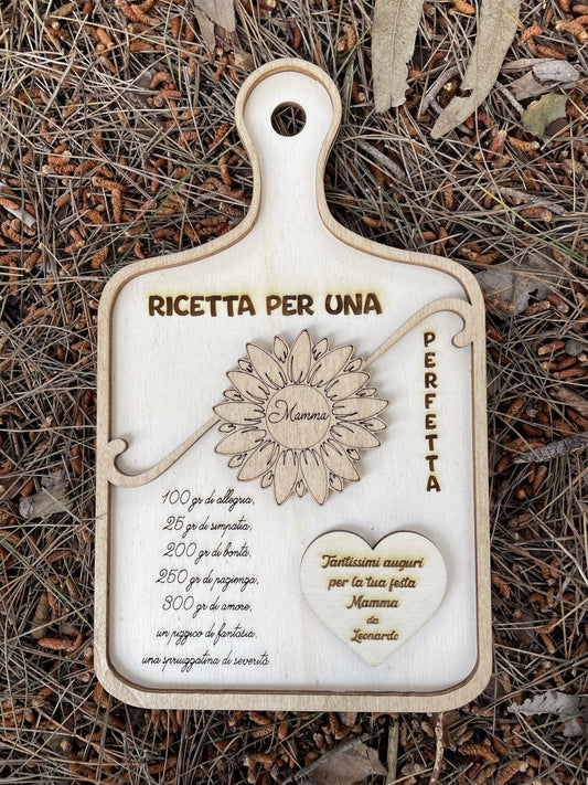 Quadretto a forma di tagliere personalizzato con dedica Idea's Cottage