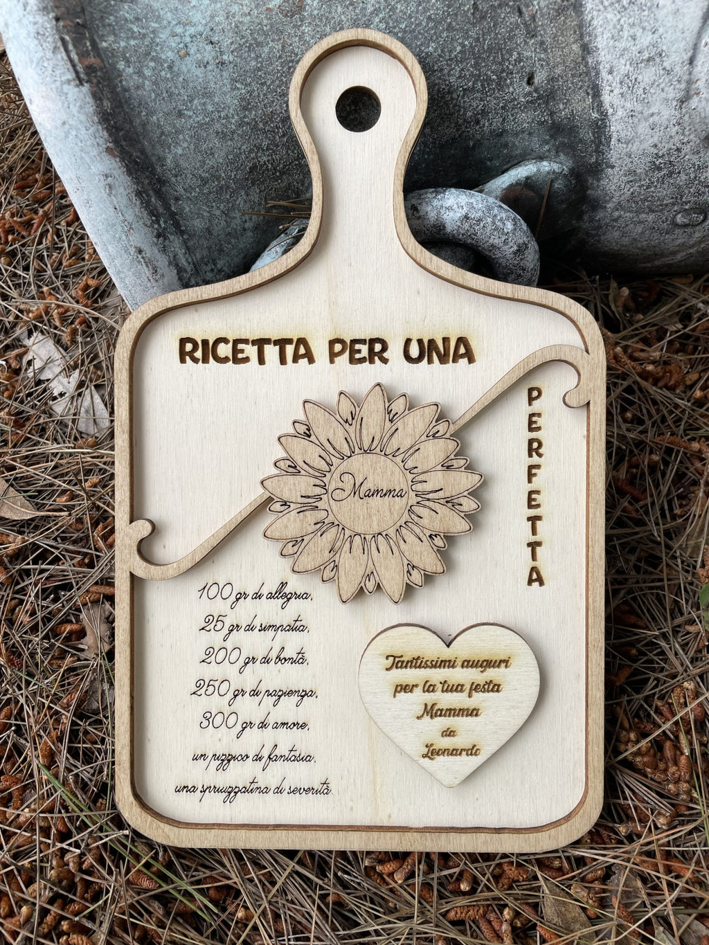 Quadretto a forma di tagliere personalizzato con dedica Idea's Cottage