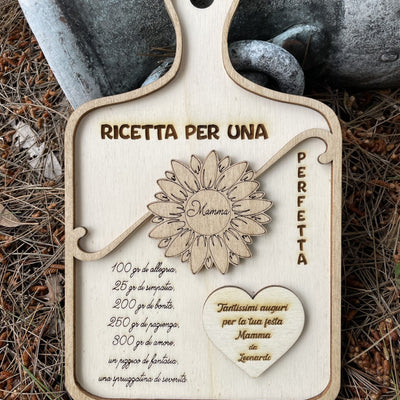 Quadretto a forma di tagliere personalizzato con dedica Idea's Cottage