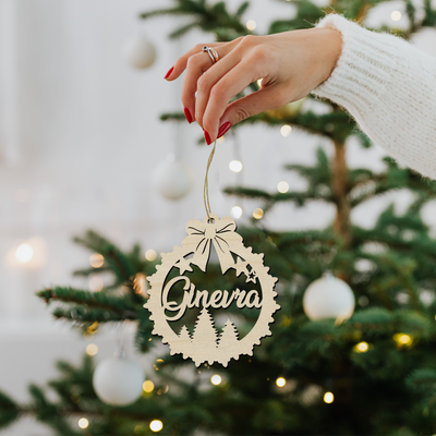 Decorazione di Natale personalizzabile con un nome ideale in legno per le decorazioni Natalizie Idea's Cottage