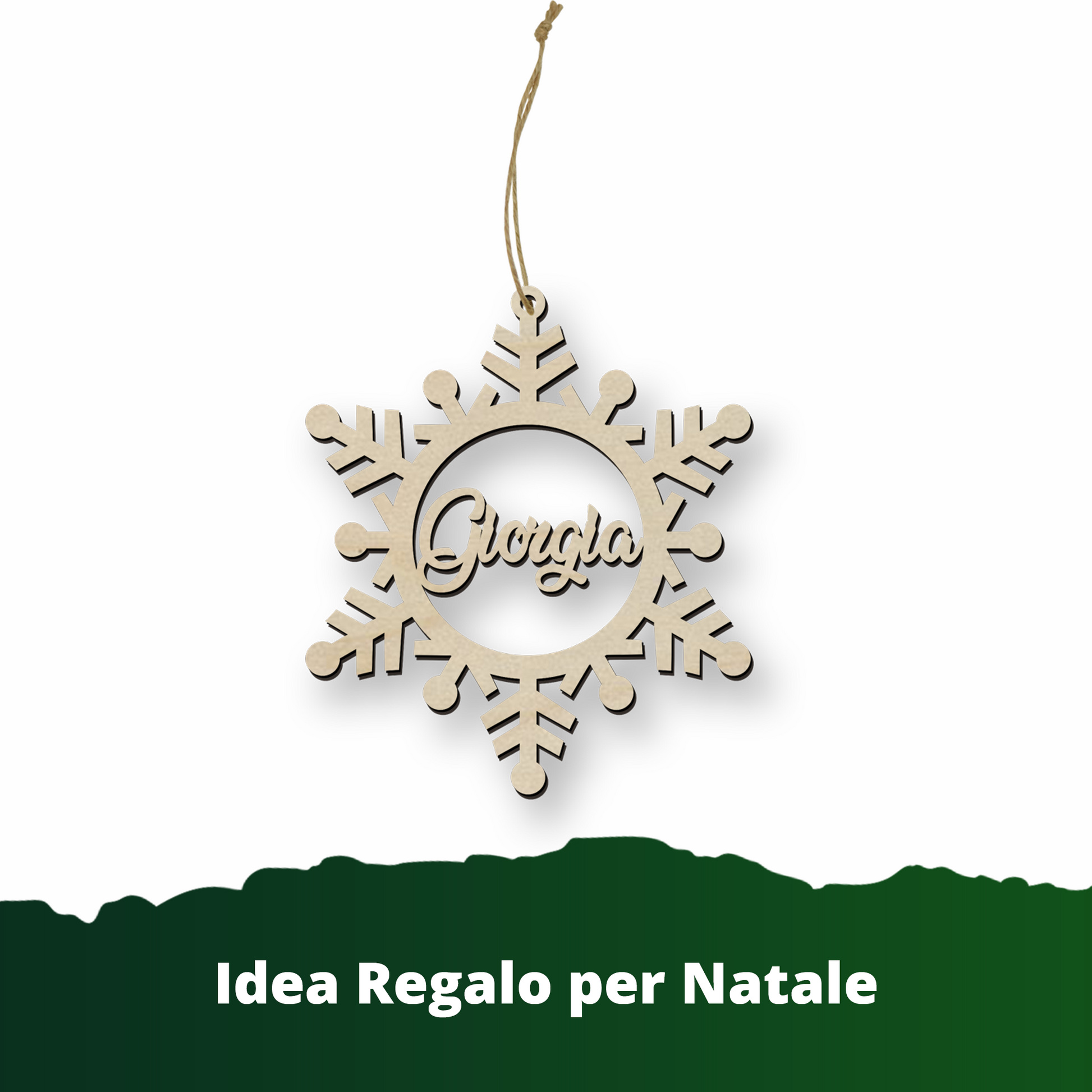 Pallina fiocco di neve per decorazioni natalizie personalizzate Tag regalo di NATALE Idea's Cottage