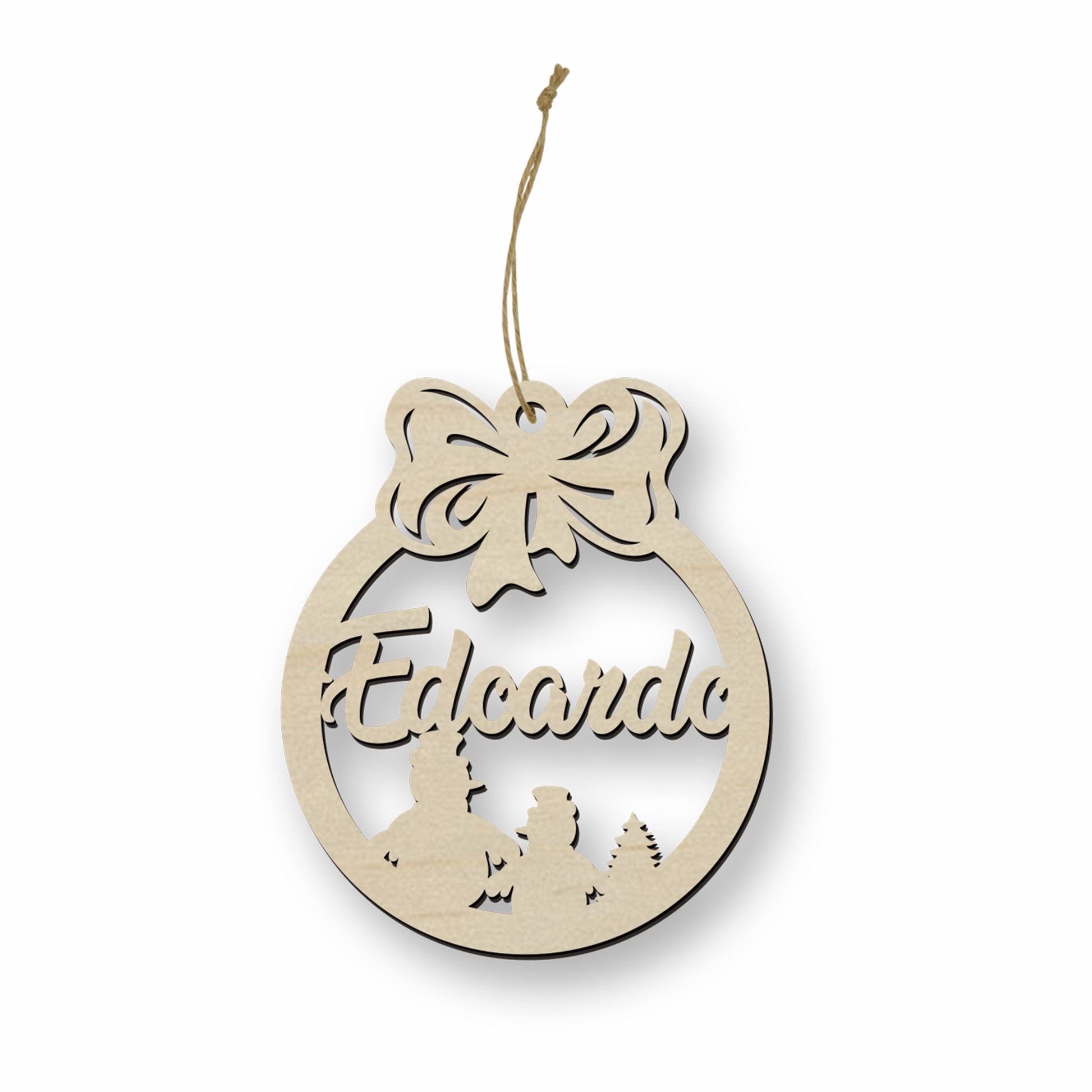 Pallina di Natale in legno personalizzabile con un nome ideale per le decorazioni Natalizie Idea's Cottage