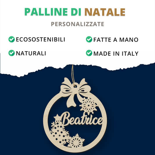 Addobbo Natalizio in legno personalizzabile ideale per l'albero di Natale Idea's Cottage